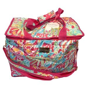 Lilly Pulitzer Insulated Cooler Bag Spot Ya Floral Pink Large Beach Picnic NWT